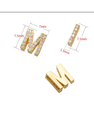 Altın Renk Taşlı Harf - X Harfi -2 Adet