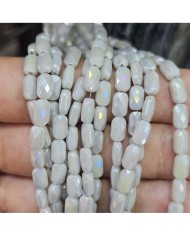 4x7mm İpe Dizili Petekli Elips Kristal Boncuk Mat Janjanlı Opak Gri - 1 Dizi