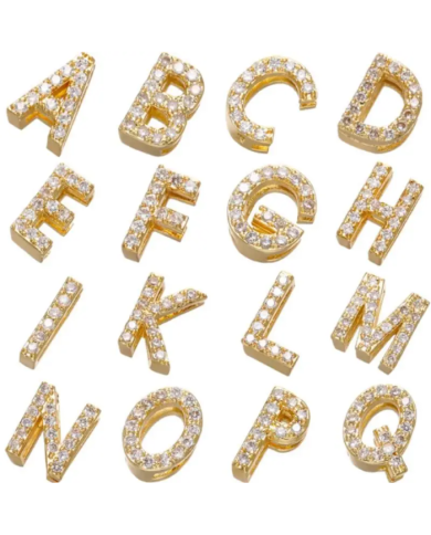 Altın Renk Taşlı Harf - D Harfi -2 Adet