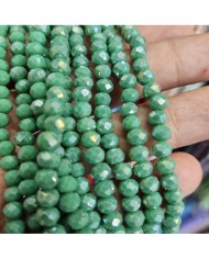 6mm İpe Dizili Kristal Boncuk Mat Koyu Mint Yeşili - 10 Dizi