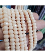6mm İpe Dizili Kristal Boncuk Mat Somon - 10 Dizi