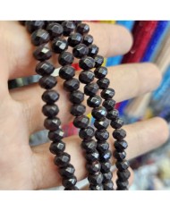 6mm İpe Dizili Kristal Boncuk Mat Siyah - 10 Dizi