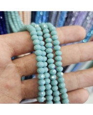 6mm İpe Dizili Kristal Boncuk Mat Açık İndigo - 10 Dizi