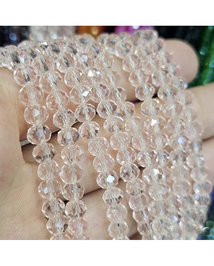 6mm İpe Dizili Kristal Boncuk Siyah - 10 Dizi