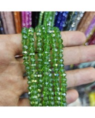 6mm İpe Dizili Kristal Boncuk Şeffaf Çimen - 10 Dizi