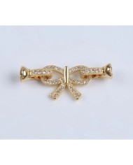 Fiyonk Şeklinde Zirkon Taşlı Altın Takı Kapama - 14x36mm