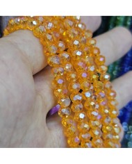 6mm İpe Dizili Kristal Boncuk Şeffaf Janjan Portakal - 10 Dizi