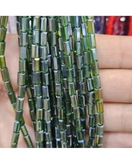 6mm İpe Dizili Baget Kristal Boncuk Şeffaf Janjanlı Yeşil - 1 Dizi