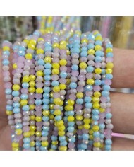 3mm İpe Dizili Kaplamalı Mix Kristal Boncuk  Renk Kodu SMP - 1 Dizi