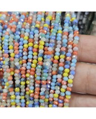 3mm İpe Dizili Kaplamalı Mix Kristal Boncuk Renk Kodu CTSM - 1 Dizi