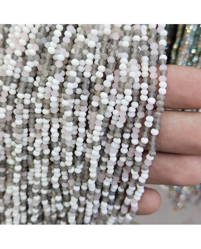 3mm İpe Dizili Kaplamalı Mix Kristal Boncuk Renk Kodu GB - 1 Dizi