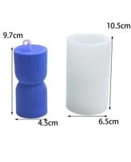 Desenli Küçük Sütun Mum Kalıbı - Hobi Silikon Kalıbı -Kod:529B