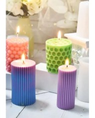 Tombul Silindir Mum Kalıbı - Hobi Silikon Kalıbı -Kod:415