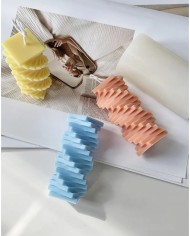 Spiral Kare Mum Kalıbı - Hobi Silikon Kalıbı -Kod:1088