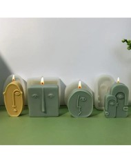 Dörtlü Surat Mum Kalıbı - Hobi Silikon Kalıbı -Kod:488