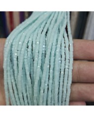 3mm İpe Dizili Küp Kristal Boncuk Mat Su Yeşili - 1 Dizi