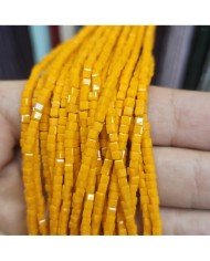 3mm İpe Dizili Küp Kristal Boncuk Şeffaf Koyu Mor - 1 Dizi