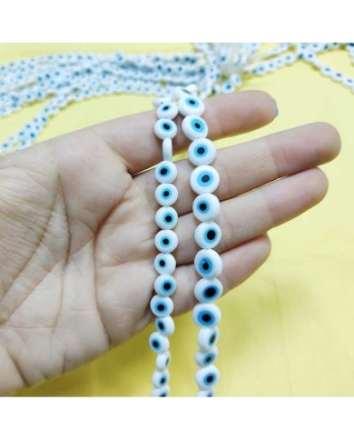 Cam Nazar Boncuk 8 mm  Beyaz