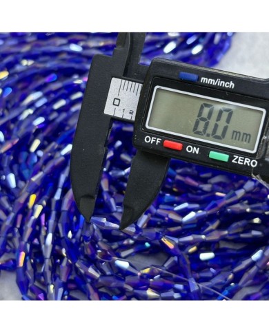 4mm İpe Dizili Arpa Mekik Kristal Boncuk Şeffaf Şeftali - 1 Dizi