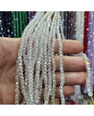 4mm İpe Dizili Kristal Boncuk Şeffaf Janjanlı - 10 Dizi