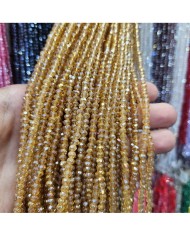 4mm İpe Dizili Kristal Boncuk Şeffaf Janjanlı Canlı Kırmızı - 10 Dizi