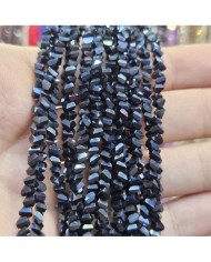 5 Adet İpe Dizili Üçgen Kristal Boncuk - Antrasit - 4mm