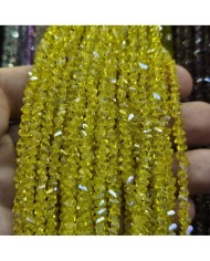 5 Adet İpe Dizili Üçgen Kristal Boncuk - Janjanlı Sarı - 4mm