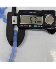 6mm İpe Dizili Damla Kristal Boncuk Şeffaf Janjanlı Füme - 1 Dizi