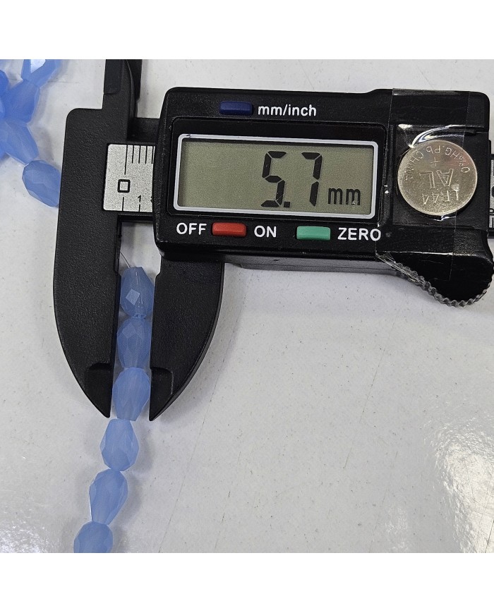 5 Adet İpe Dizili Damla Kristal Boncuk - Opak Yeşil - 6mm