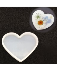 Kalp şekilli Epoksi ve Beton Kalıbı - 19 cm Dekoratif & Bardak Altı -Kod:198
