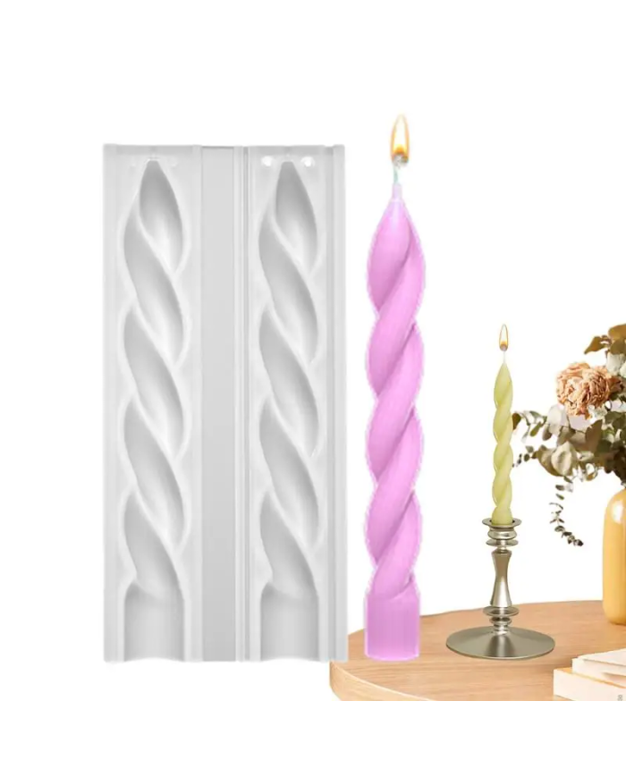 Pimli Örgü Şamdan Mum Kalıbı - Hobi Silikon Kalıbı -Kod:1115