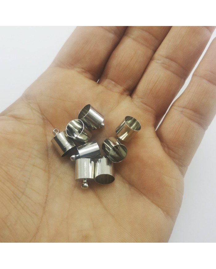 Huni Boncuk Kapak - Boncuk Şapkası - 11 mm - Gümüş - 10 Adet