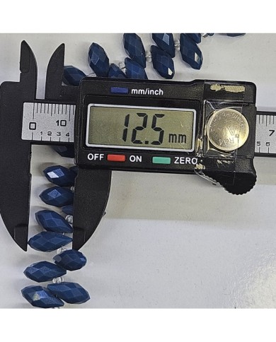 12x5mm İpe Dizili Yandan Delikli Damla Kristal Boncuk Metalik Kaplama Yeşil Mor - 1 Dizi