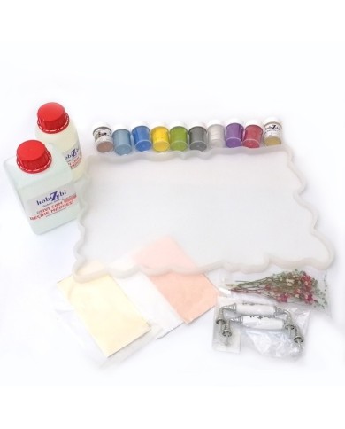 Reçine Epoksi Tepsi Seti - (1000ml reçine) -203 Toz Boya Kırmızı