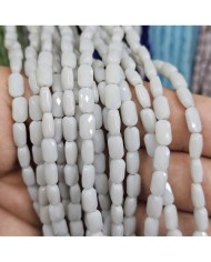 4x7mm İpe Dizili Petekli Elips Kristal Boncuk Mat Buz Gri - 1 Dizi