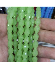 8mm İpe Dizili Damla Kristal Boncuk Mat Mint Yeşili - 1 Dizi
