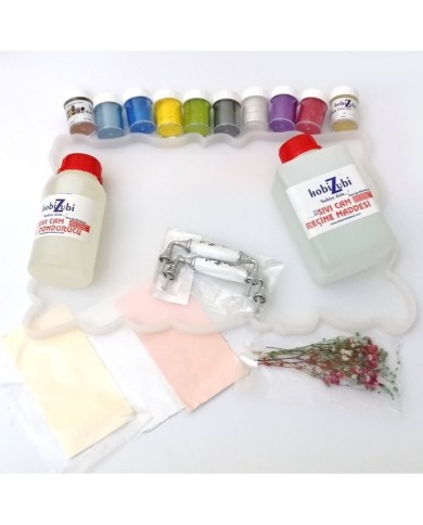 Reçine Epoksi Tepsi Seti - (1000ml reçine) -203 Toz Boya Siyah