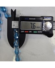 8mm İpe Dizili Damla Kristal Boncuk Şeffaf Janjanlı Turuncu - 1 Dizi