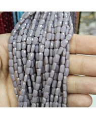 4x7mm İpe Dizili Petekli Elips Kristal Boncuk Mat Lavanta - 1 Dizi