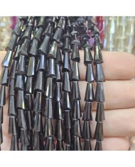 6x12mm İpe Dizili Deve Tabanı Huni Kristal Boncuk Şeffaf Kırmızı - 1 Dizi