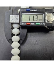 12mm İpe Dizili Kristal Boncuk Mat Beyaz - 1 Dizi