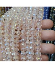 5 Adet İpe Dizili Yuvarlak Kristal Boncuk - Buz Janjanlı - 10mm