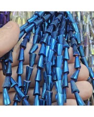 6x12mm İpe Dizili Deve Tabanı Huni Kristal Boncuk Mat Beyaz - 1 Dizi
