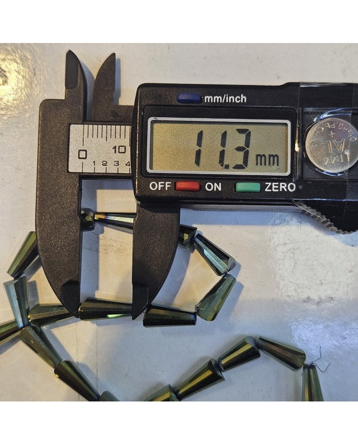 6x12mm İpe Dizili Deve Tabanı Huni Kristal Boncuk Mat Beyaz - 1 Dizi