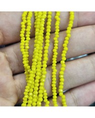1mm İpe Dizili Kristal Boncuk Mat Canlı Sarı - 10 Dizi