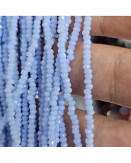 1mm İpe Dizili Kristal Boncuk Mat Pastel Mavi - 10 Dizi