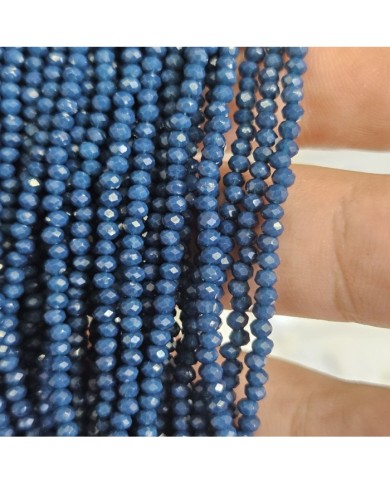 1mm İpe Dizili Kristal Boncuk Mat Lacivert - 10 Dizi