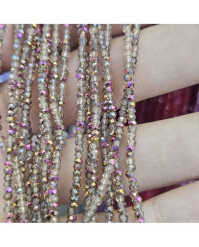 1mm İpe Dizili Kristal Boncuk Metalik Kaplama Janjanlı Soft Mix - 10 Dizi