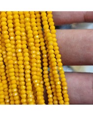 2mm İpe Dizili Kristal Boncuk Mat Sarı - 10 Dizi