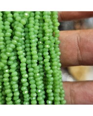 2mm İpe Dizili Kristal Boncuk Mat Açık Yeşil - 10 Dizi